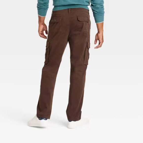 Goodfellow & Co Men's 32X32 Brown Straight Fit Cargo Pants Mid Rise Fly Button - Picture 2 of 14